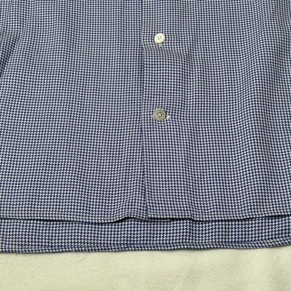 Suitsupply Mens Blue White Houndstooth Cotton Dress Shirt See Description - Picture 4 of 11